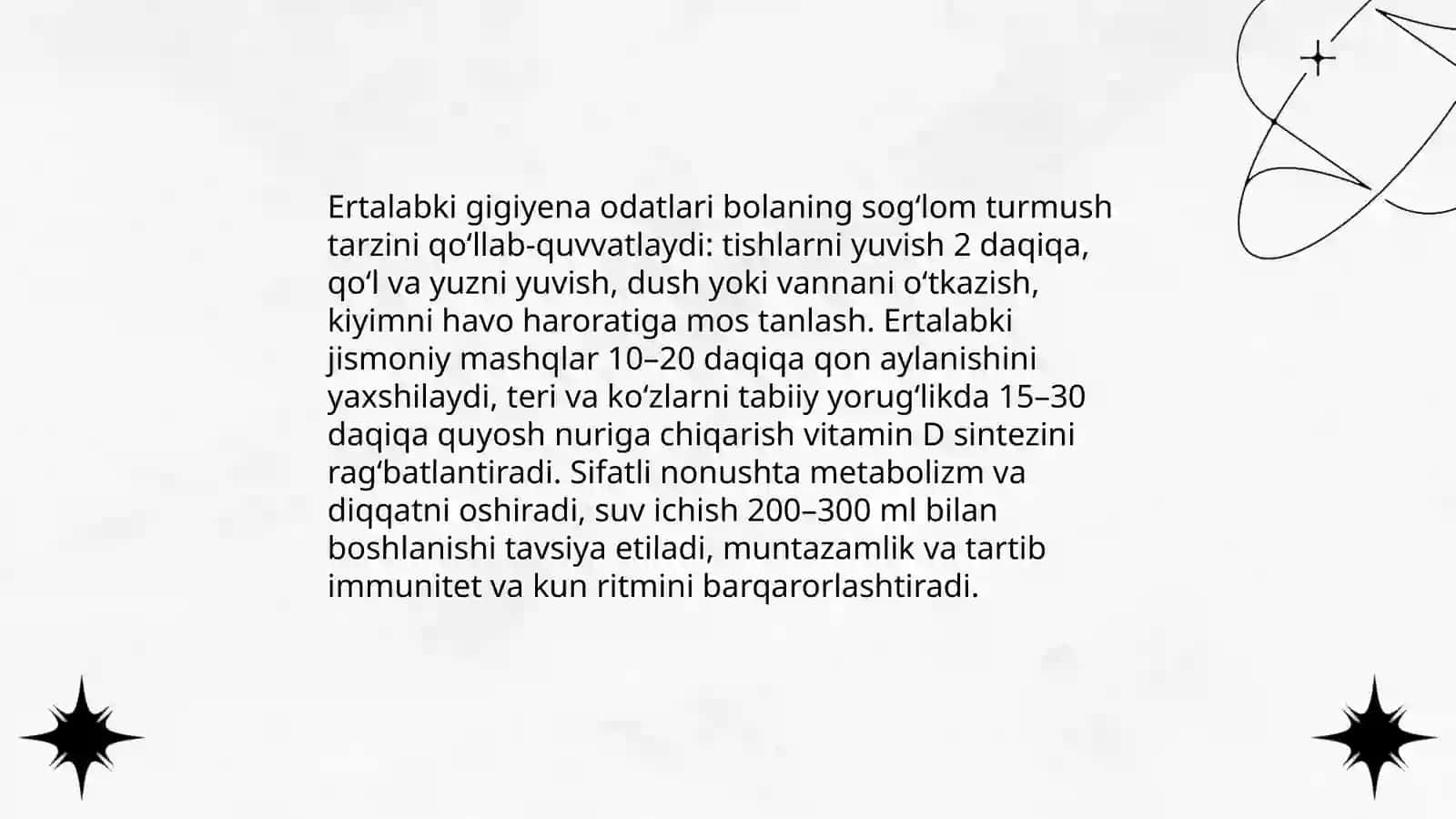 Bolalarning sog‘lom turmush tarzini shakllantirishda gigiyena va jismoniy tarbiyaning o‘rni 4