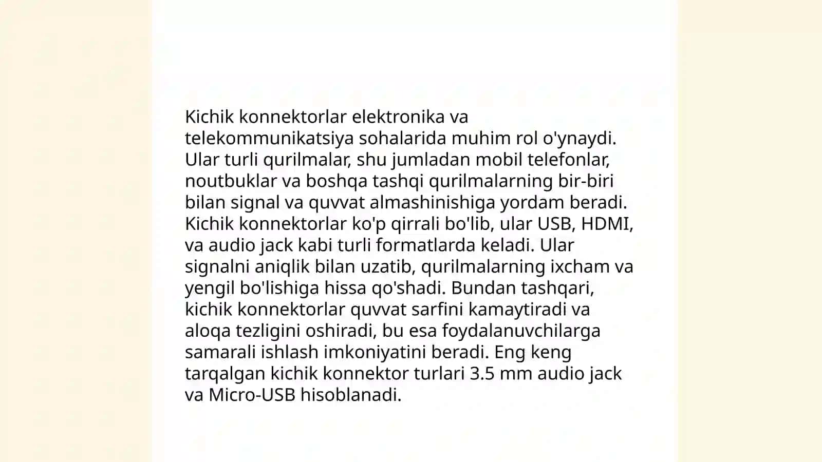 Kichik konnektorlar 4