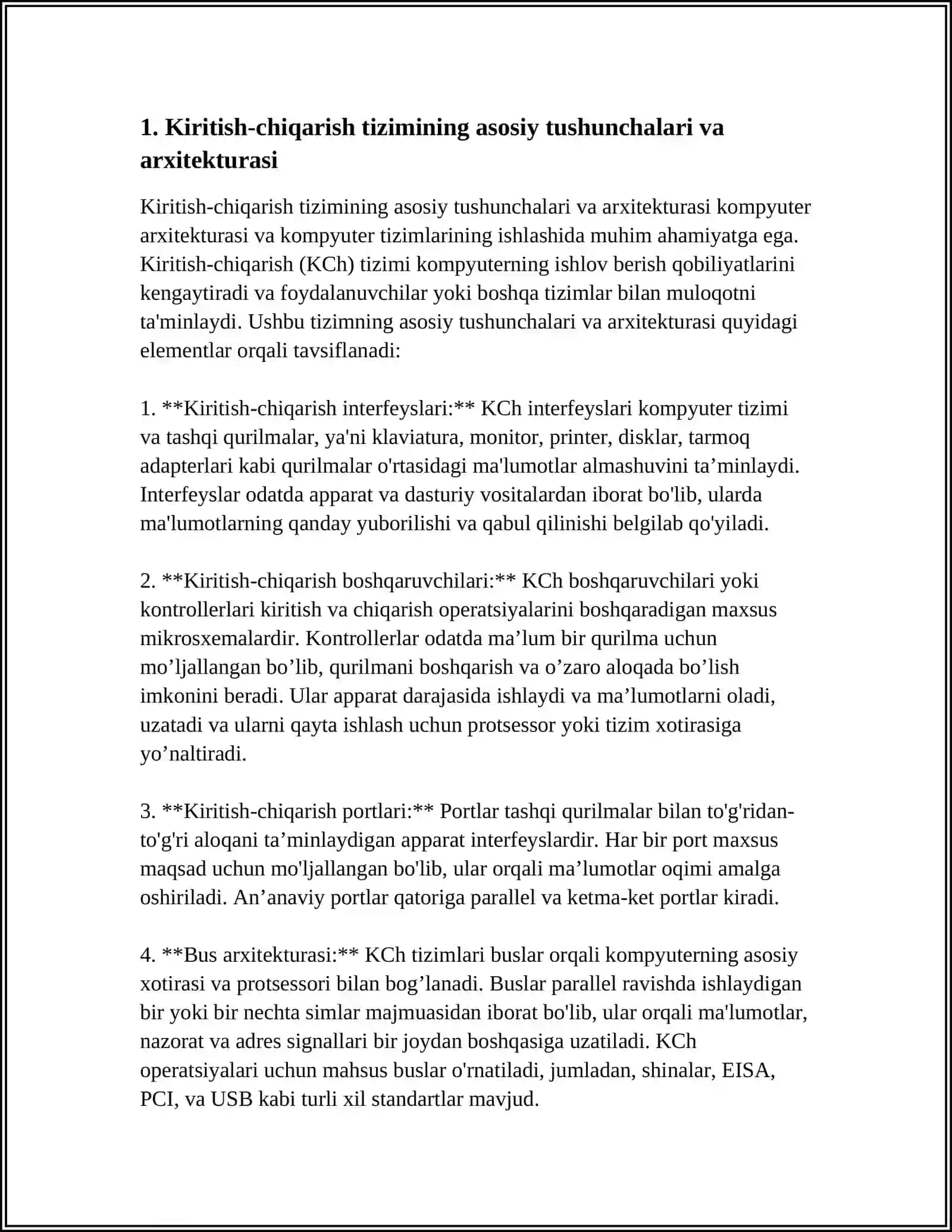 KIRITISH-CHIQARISH INTERFEYSLARI VA KIRITISH-CHIQARISH QURILMALARI KONTROLLERLARI 4