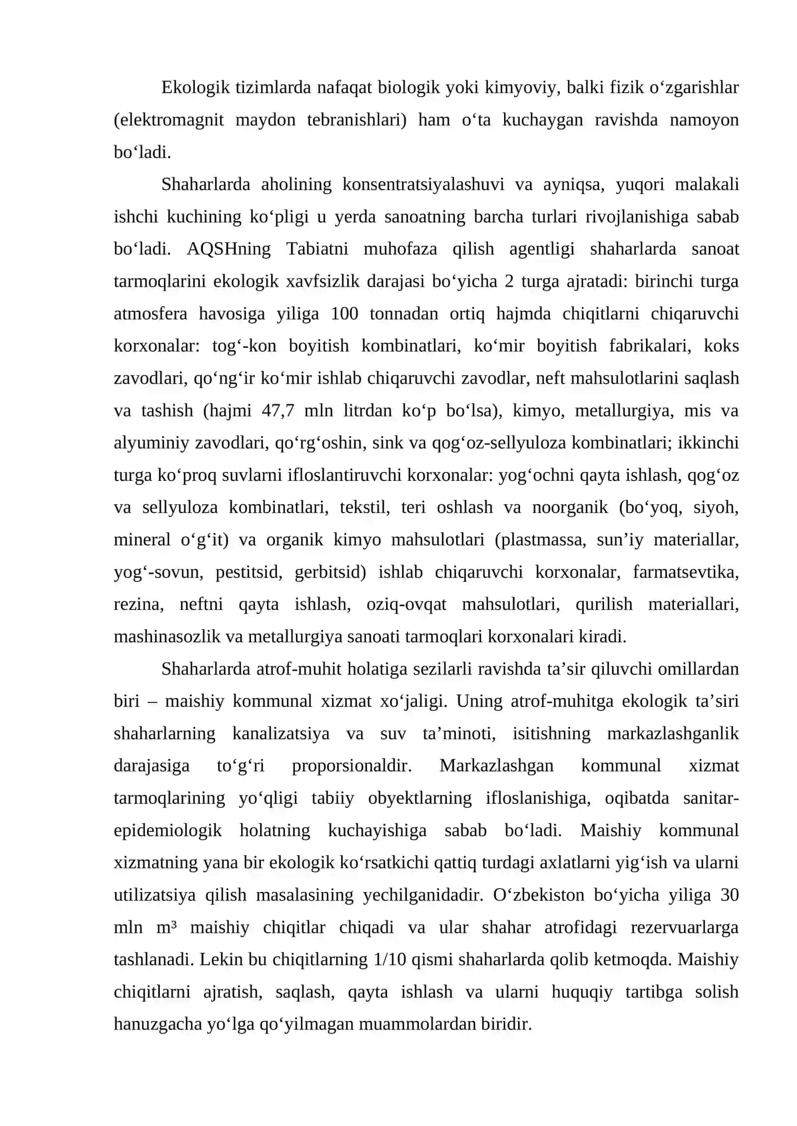 Antropogen o‘zgargan tabiiy muhitni ekologik-huquqiy muhofaza qilish tushunchasi, asosiy turlari va xususiyatlari 4