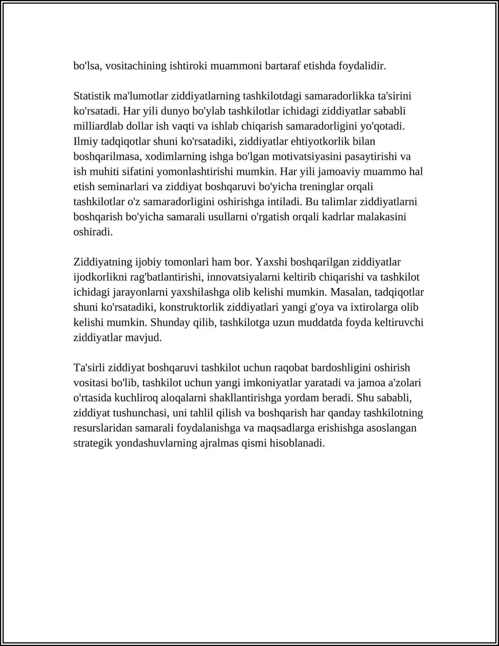 JAMOA VA TASHKILOTLARDA ZIDDIYATLARNI SAMARALI BOSHQARISH USULLARI 4