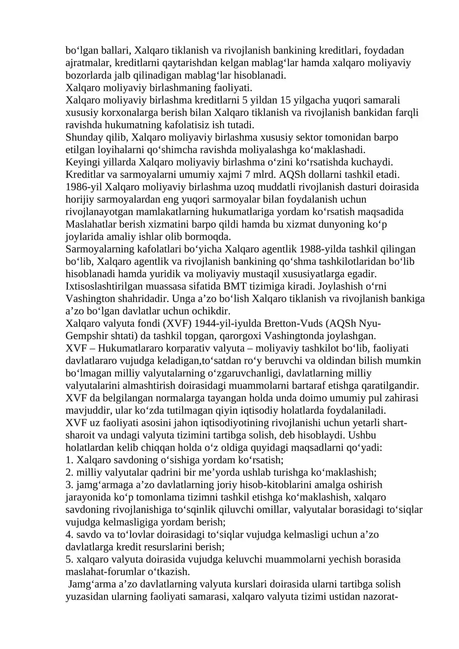 Xalqaro moliya va uning jahon taraqqiyotida tutgan o‘rni 4