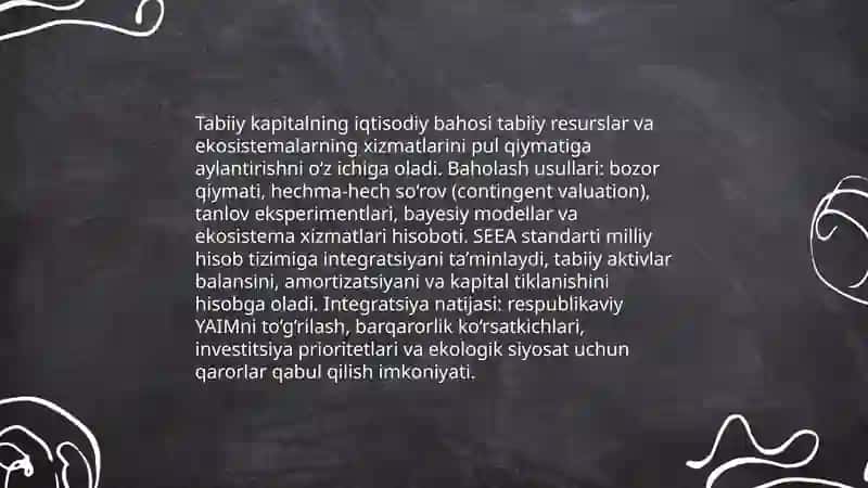 Tabiy resurslarni iqtisodiy baholash ilmiy amaliy ahamiyati 4