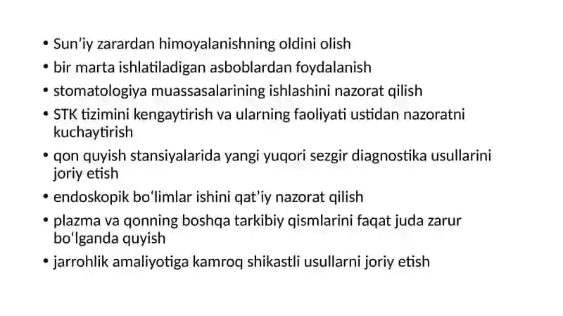 Kasalxona ichki infeksiyalarining kelib chiqishi uchun havo muhitining bakteriologik floslanganligi 4
