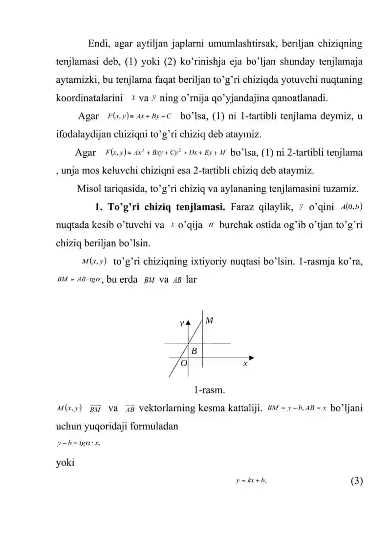 Tekislikdagi to’g’ri chiziq. 4