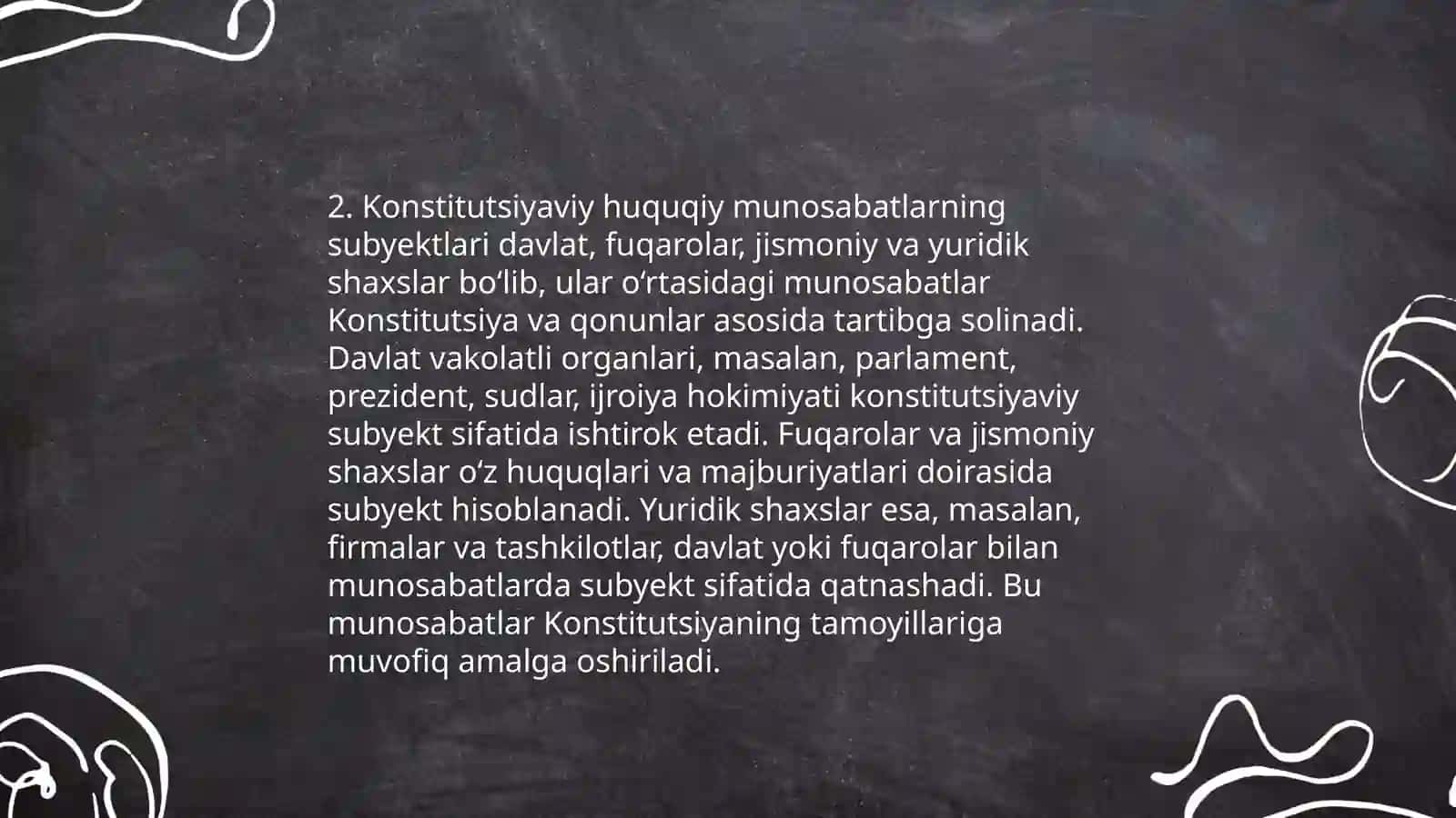 Konstitutsiyaviy-huquqiy munisabatlar va ularning xususiyatlari subyektlari 4