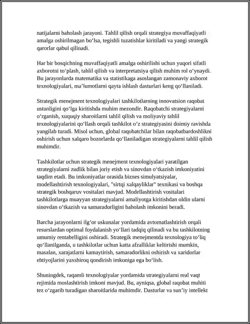 MENEJMENT TEXNOLOGIYALARI 4