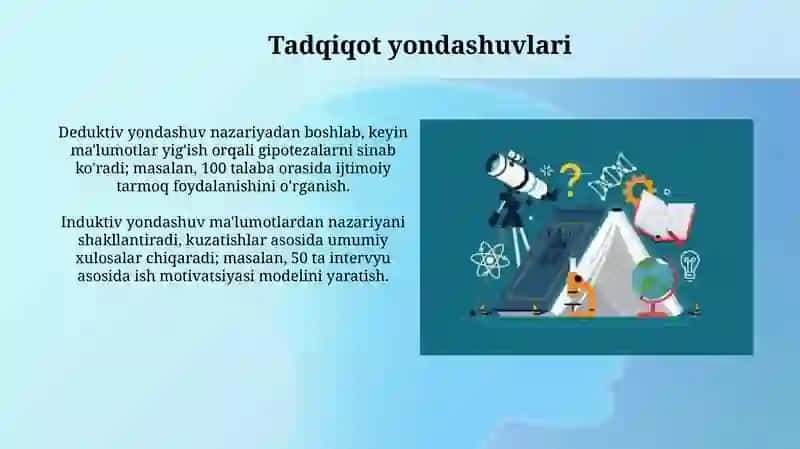 Tadqiqotdagi prinsiplar va yondashuvlar 4