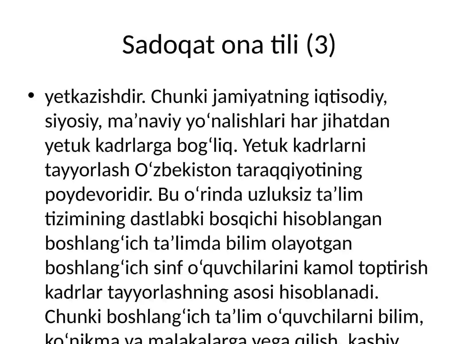 OZ KOMPLEKTLI MAKTAB BOSHLANG‘ICH SINFLARIDA ONA TILIDAN O‘QUVCHILARNING MUSTAQIL ISHLARINI UYUSHTIRISH 4