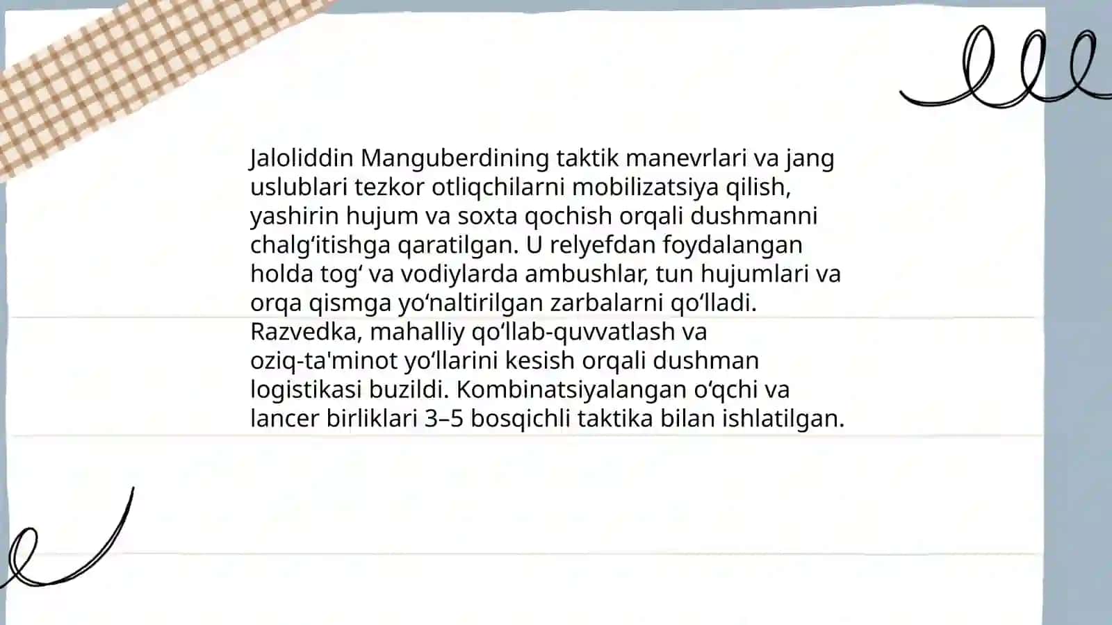 Jaloliddin Manguberdining harbiy sarkardalik mahorati 4