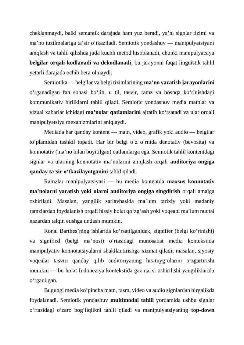 MEDIYA MANIPULYATSIYALARNI ANIQLASHDA LINGVISTIK VA SEMIOTIK METODLAR 4