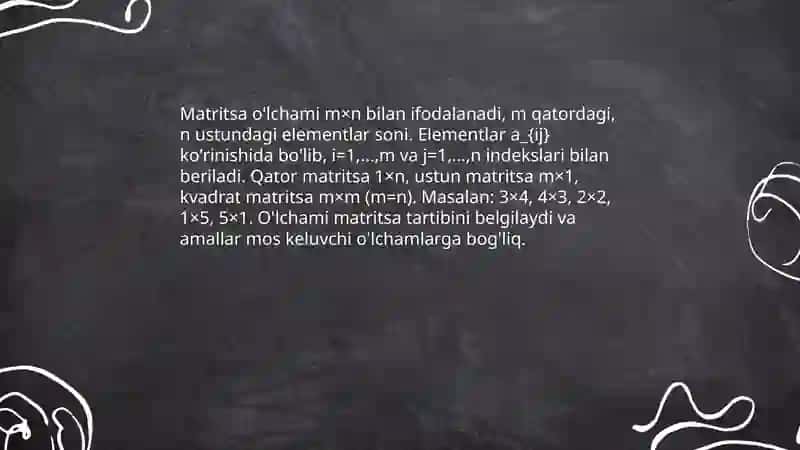 Matritsalar va ular ustida amallar 4