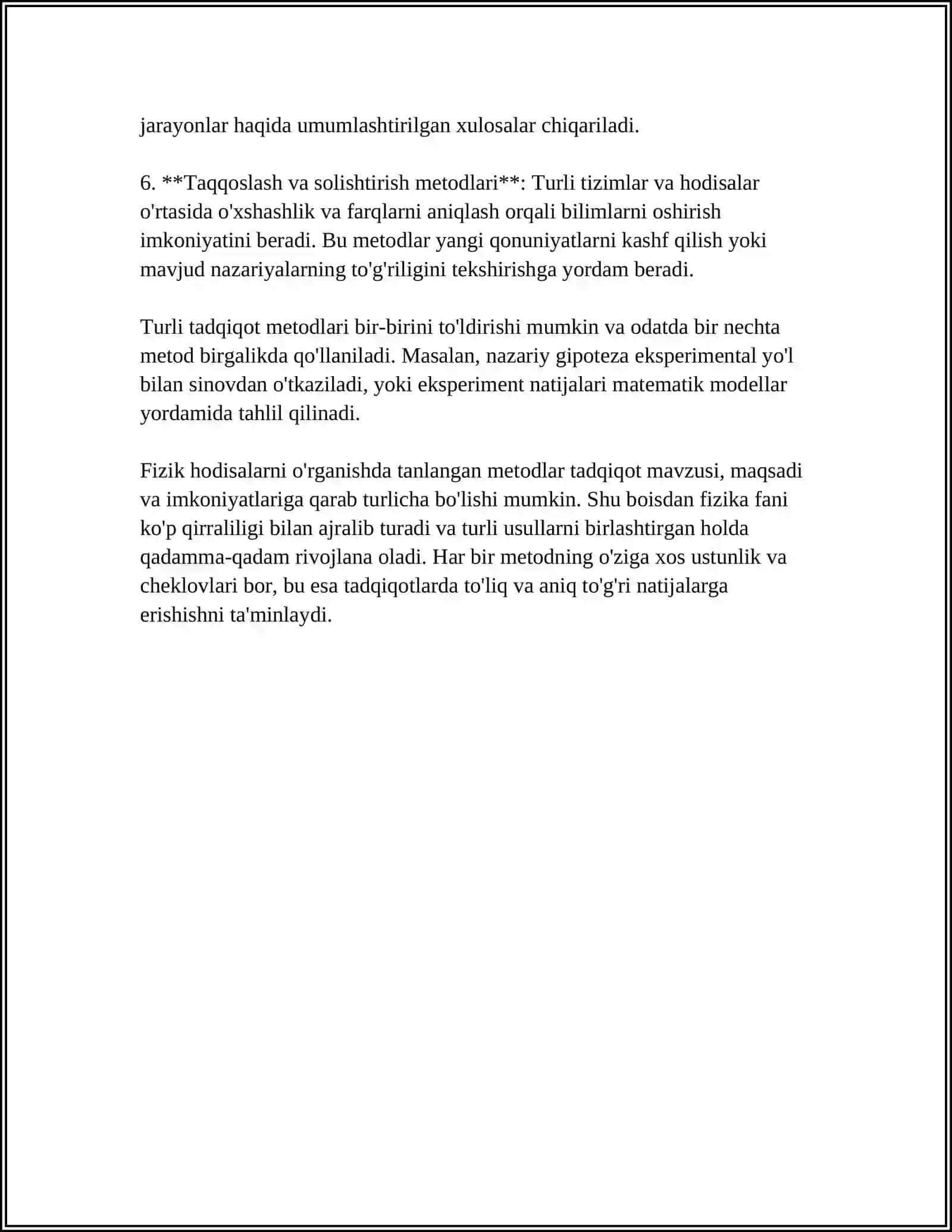 Fizikada tadqiqot metodlari turlari 4