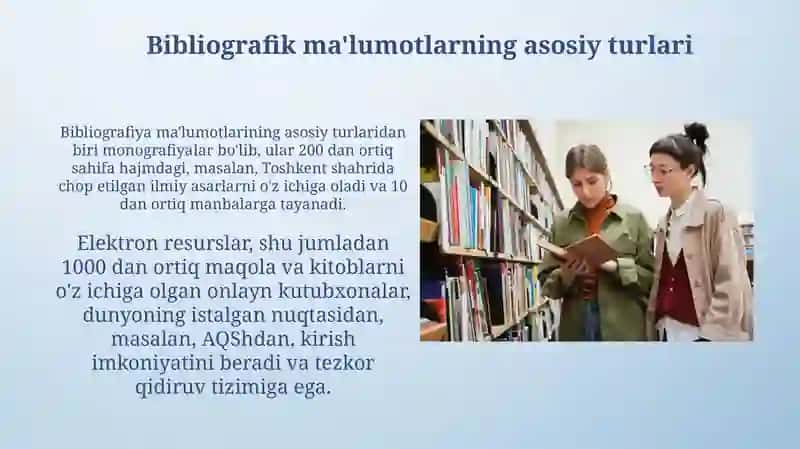 Biblogirafik axborotning asosiy shakllari axborotni yigʻish va uzatish 4
