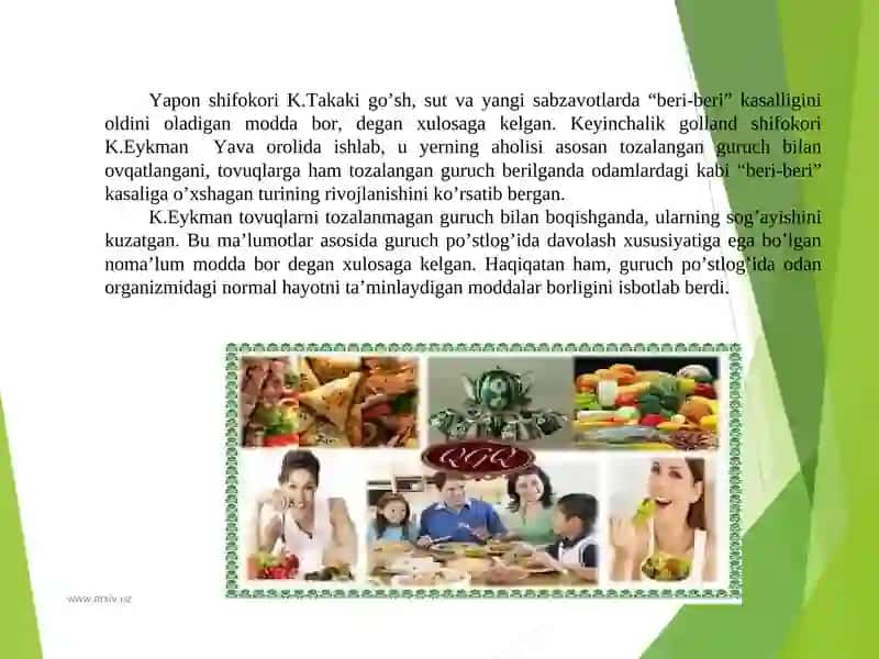 Vitaminlar biokimyo va molekulyar biologiviy roli 4