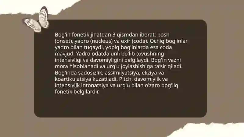 Bog'in, urg’u va intonatsiya 4