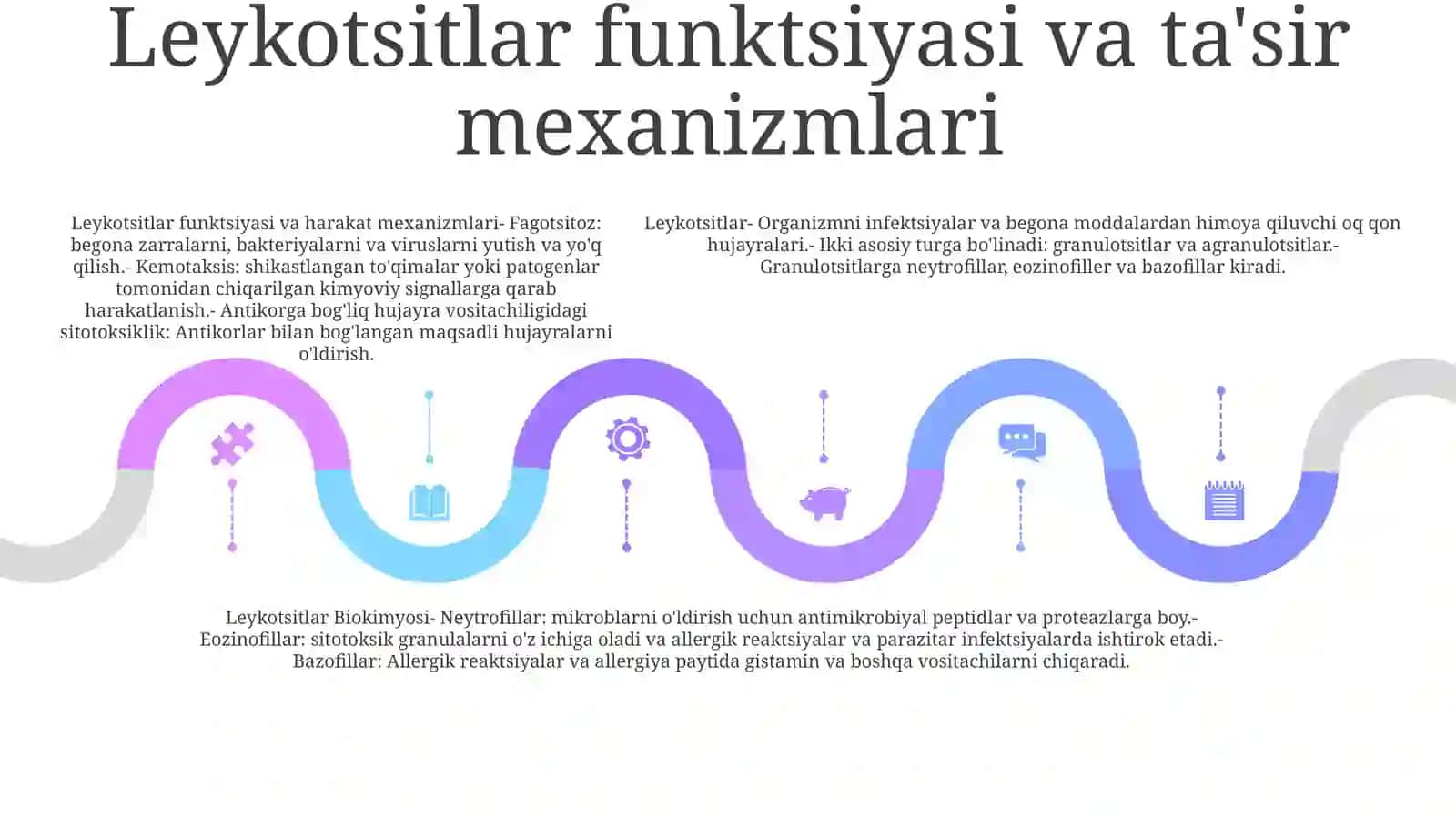Leykotsitlar, Leykotsitlar Biokimyosi 4