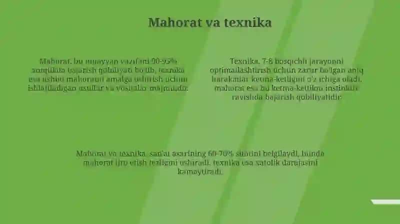 San'atkorlikning asosiy belgilari va xususiyatlari 4
