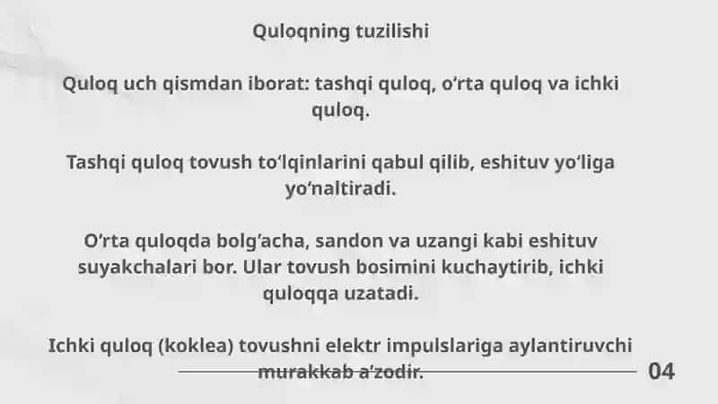 Eshitish biofizikasi elementlari, koxlear implantatsiya asoslari, radioto‘lqinli jarrohlik, litotripsiya 4
