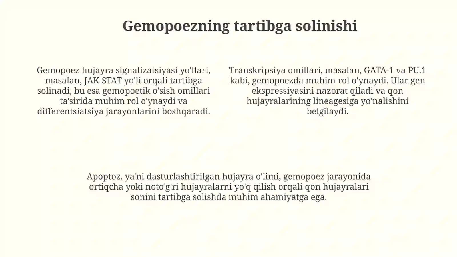 Gemopoezning asosiy jihatlari 4