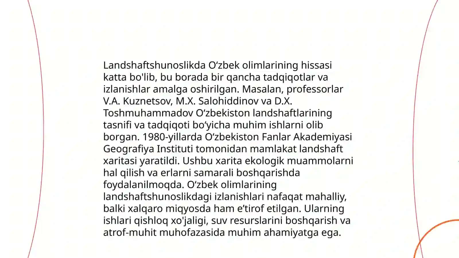 Oʻzbekistonda landshaftshunoslik fanining rivojlanishi 4
