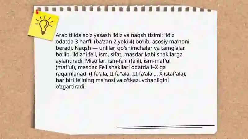 Arab tilida so'z yasash jarayoni 4