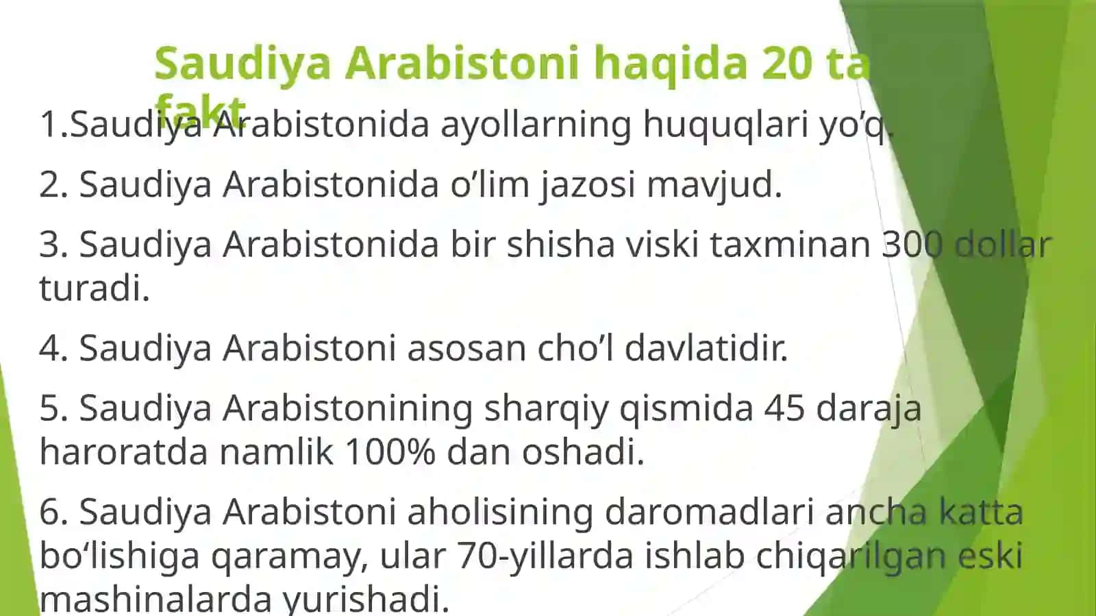 Saudiya Arabistoni haqida ma'lumot 4