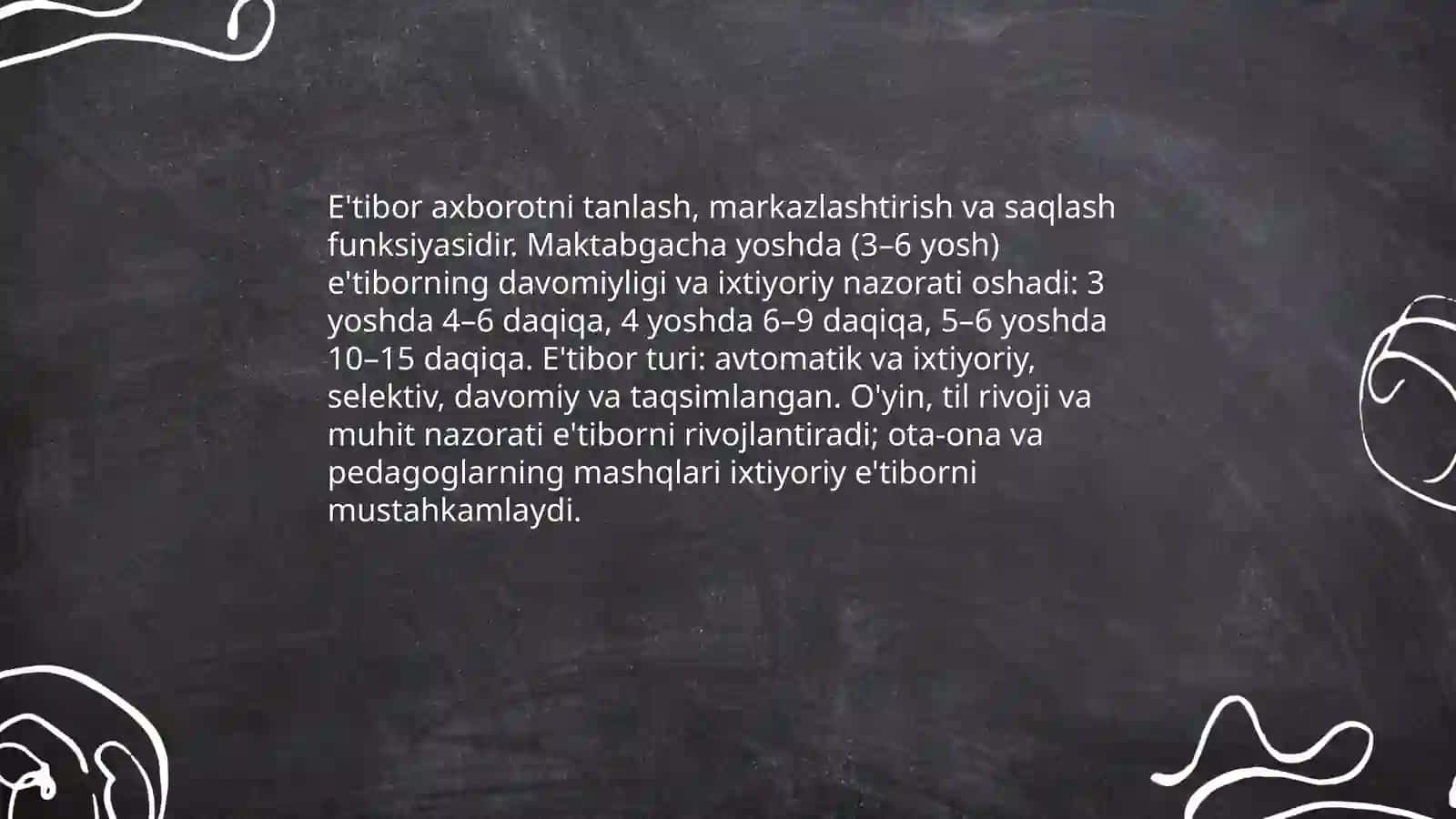 Maktabgacha yosh davri psixik rivojlanish xususiyatlari 4
