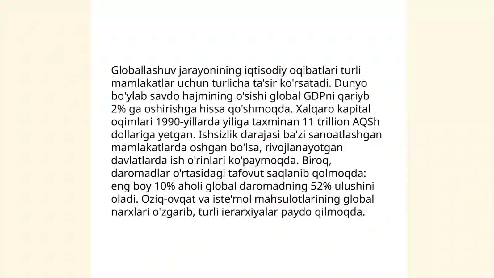 Globallashuv jarayonining ijtimoiy va falsafiy ahamiyati 4