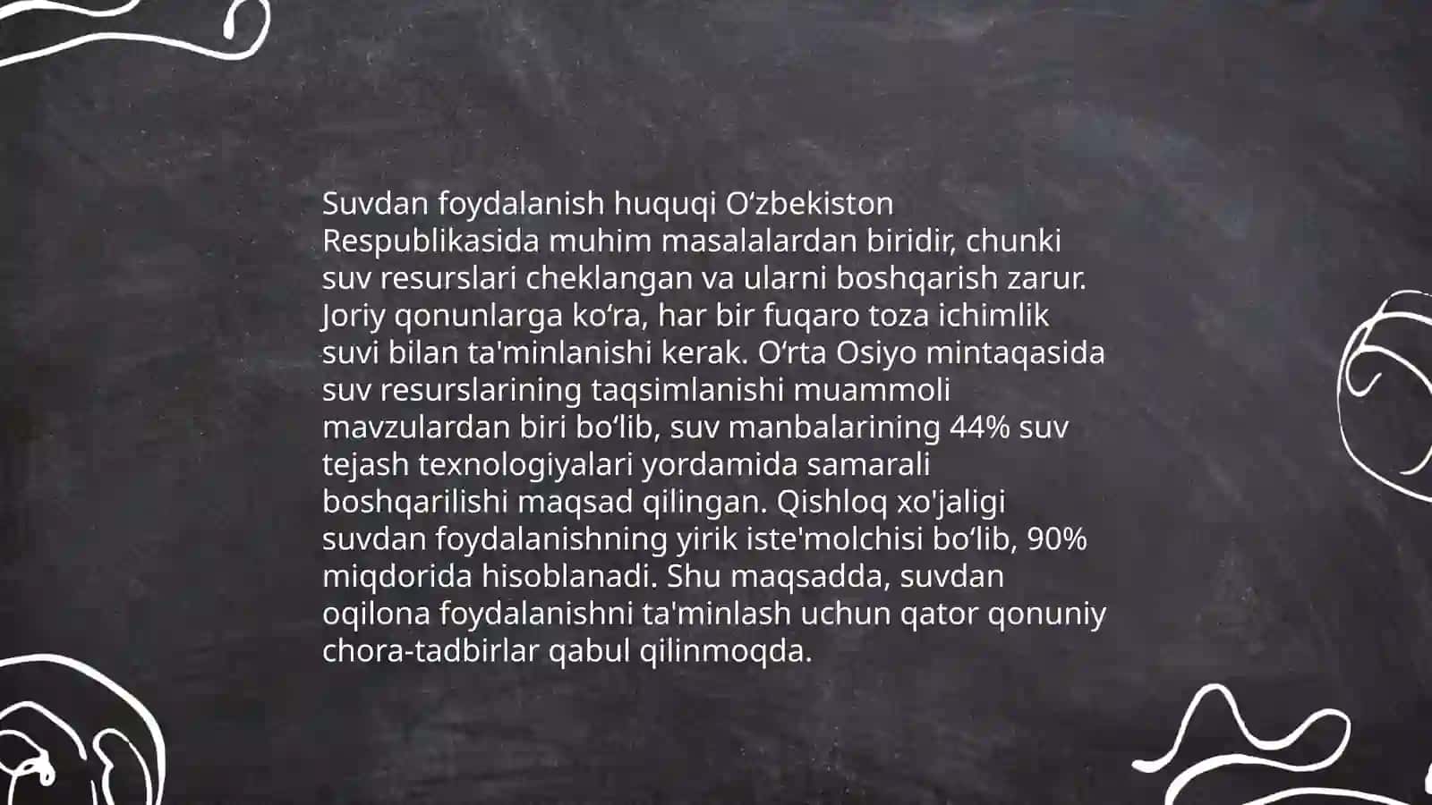 Suv va suvdan foydalanish toʻgʻrisida 4