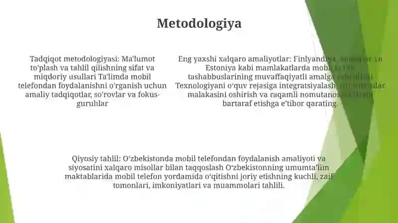 Umumiy O‘Rta Ta'Lim Maktablarida O‘Quvchilarning Mobil Aloqa Vositalaridan Foydalanishni Tartibli Va Samarali Tashkil Etishda Xorij Tajribasi Va Qiyosiy Tahlil 4