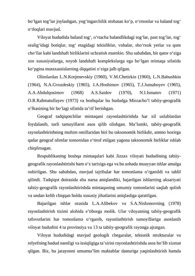 Jizzax viloyatining tabiiy-geografik rayonlari 4