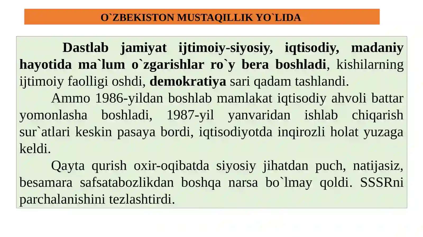 O’ZBEKISTONRESPUBLIKASIDA IJTIMOIY SOHADAGIO’ZGARISHLAR 4