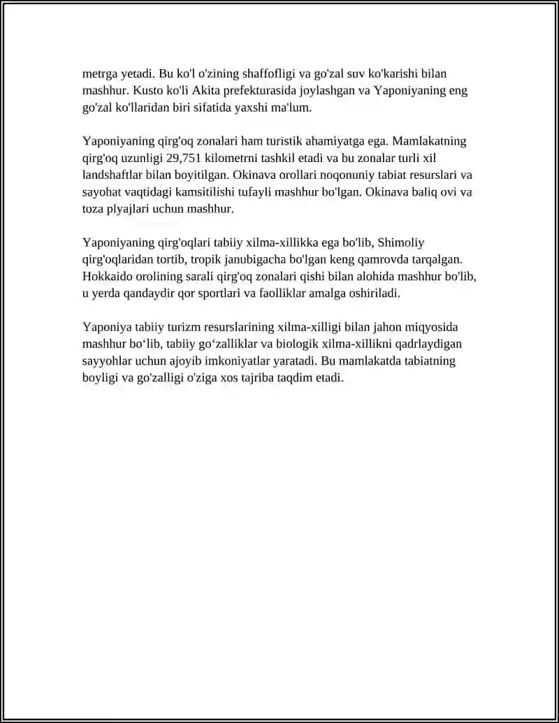 YAPONIYA TURIZM RESURSLARI VA TURIZM GEOGRAFIYASI 4