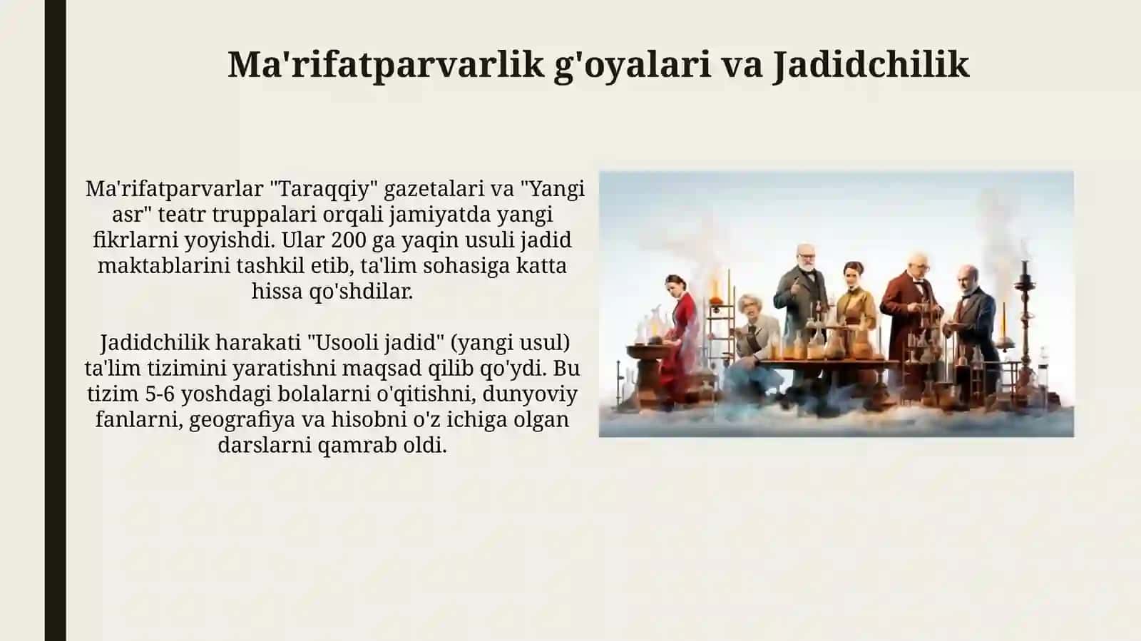 JADIDLAR MEROSI VA ZAMONAVIY JAMIYAT: ILM, MA’RIFAT VA INNOVATSIYA UCHRASHGAN NUQTA 4