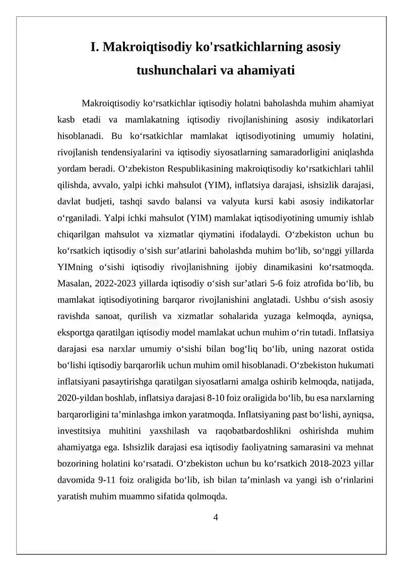 Oʻzbekistonning makroiqtisodiy koʻrsatkichlari tahlili 4
