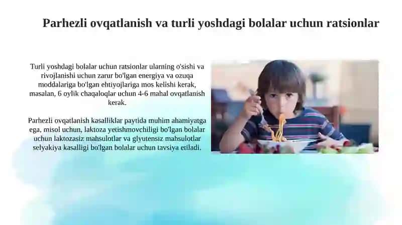 Bolalar kasalxonasida ovqatlantirishni tashkil etish va rejalashtirish 4