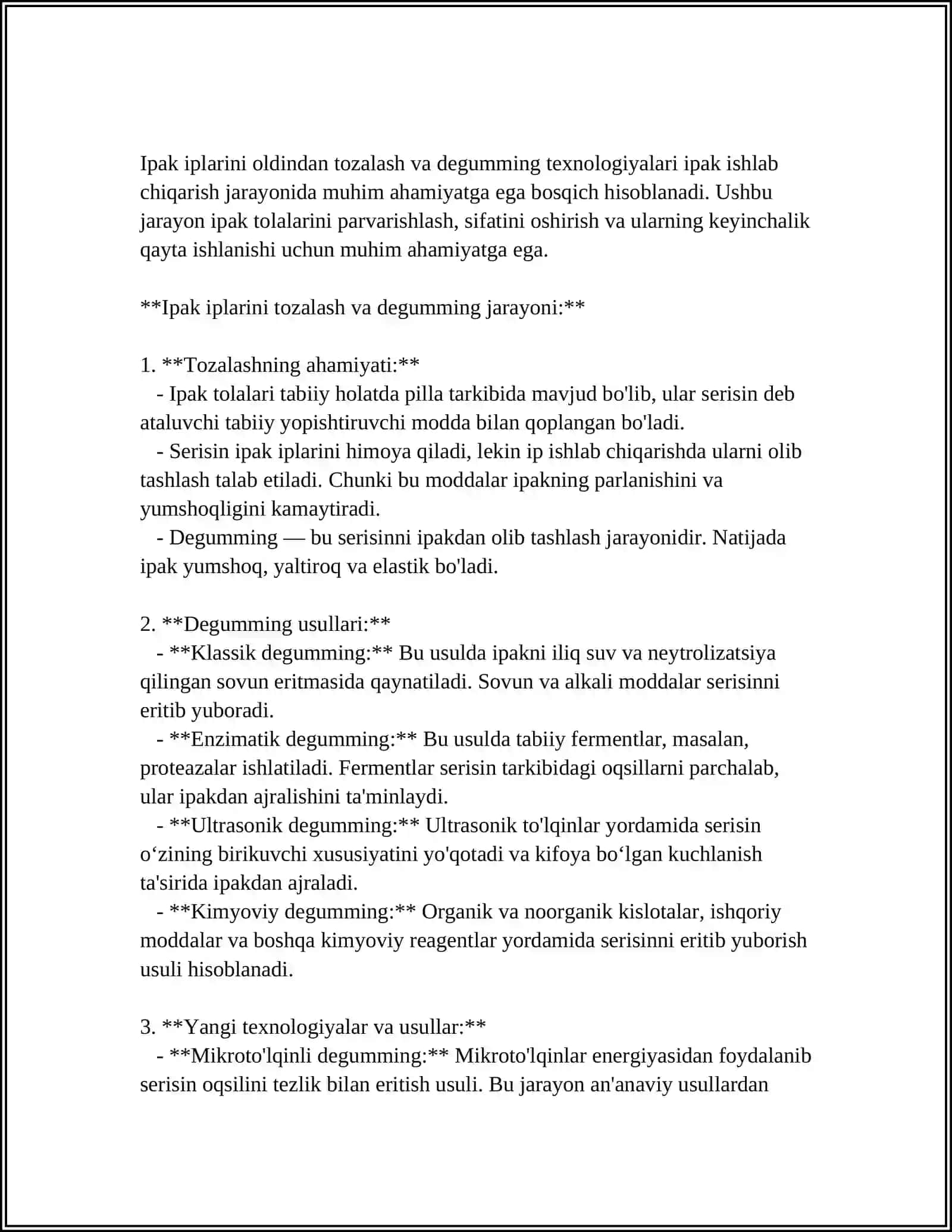 YIGIRILGAN IPAK IPLARINI PARDOSHLASH TEXNALOGIYASI 4