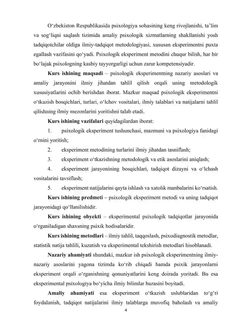 Psixologik eksperiment jarayoni va uning asosiy xususiyatlari 4