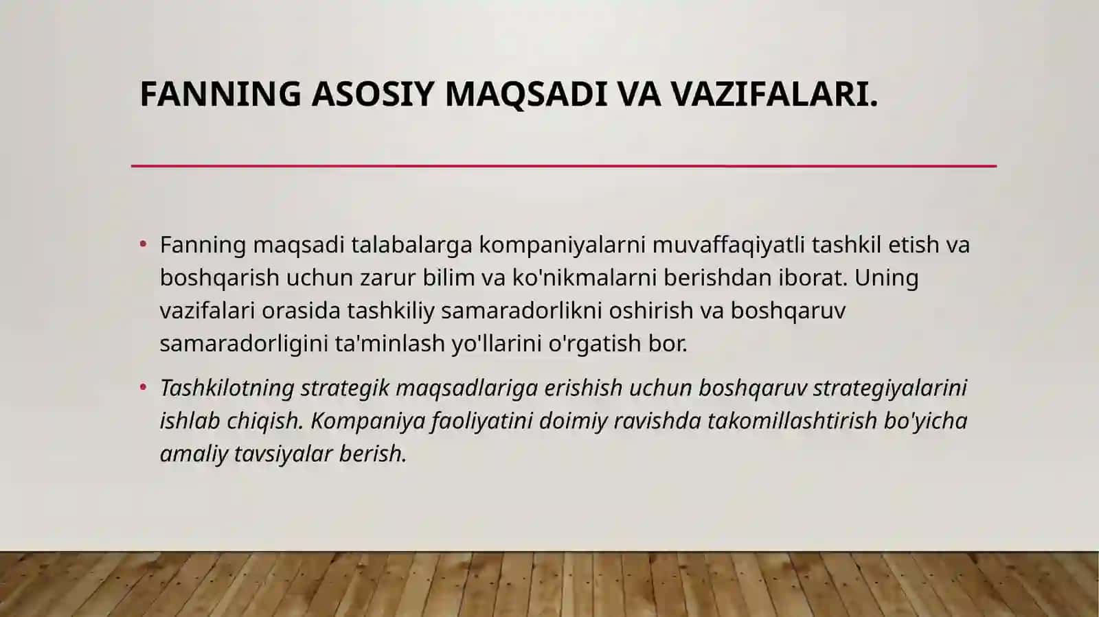 Kompaniyalarni tashkil etish va boshqarish fanining predmeti va metodologiyasi 4