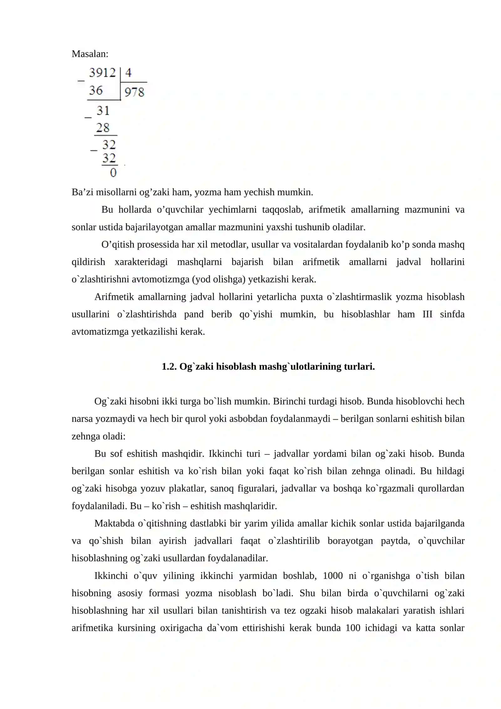 Boshlang'ich sinfda og'zaki, yozma hisoblash qobiliyatlarini o'stirish 4