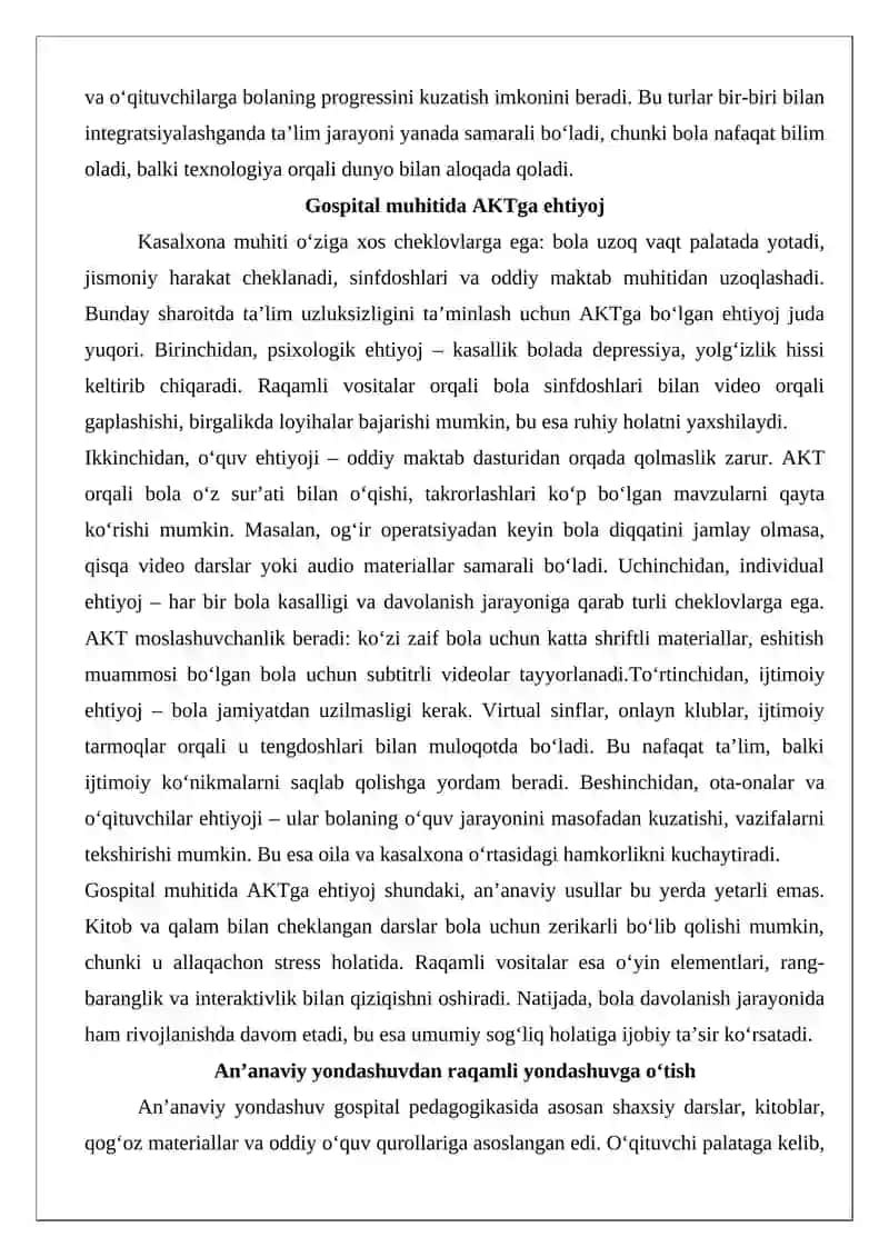 Gospital pedagogikada AKTdan foydalanish imkoniyatlari 4
