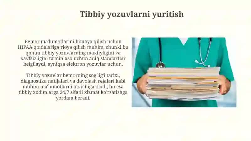 Tibbiyot hujjatlarini yuritish 4