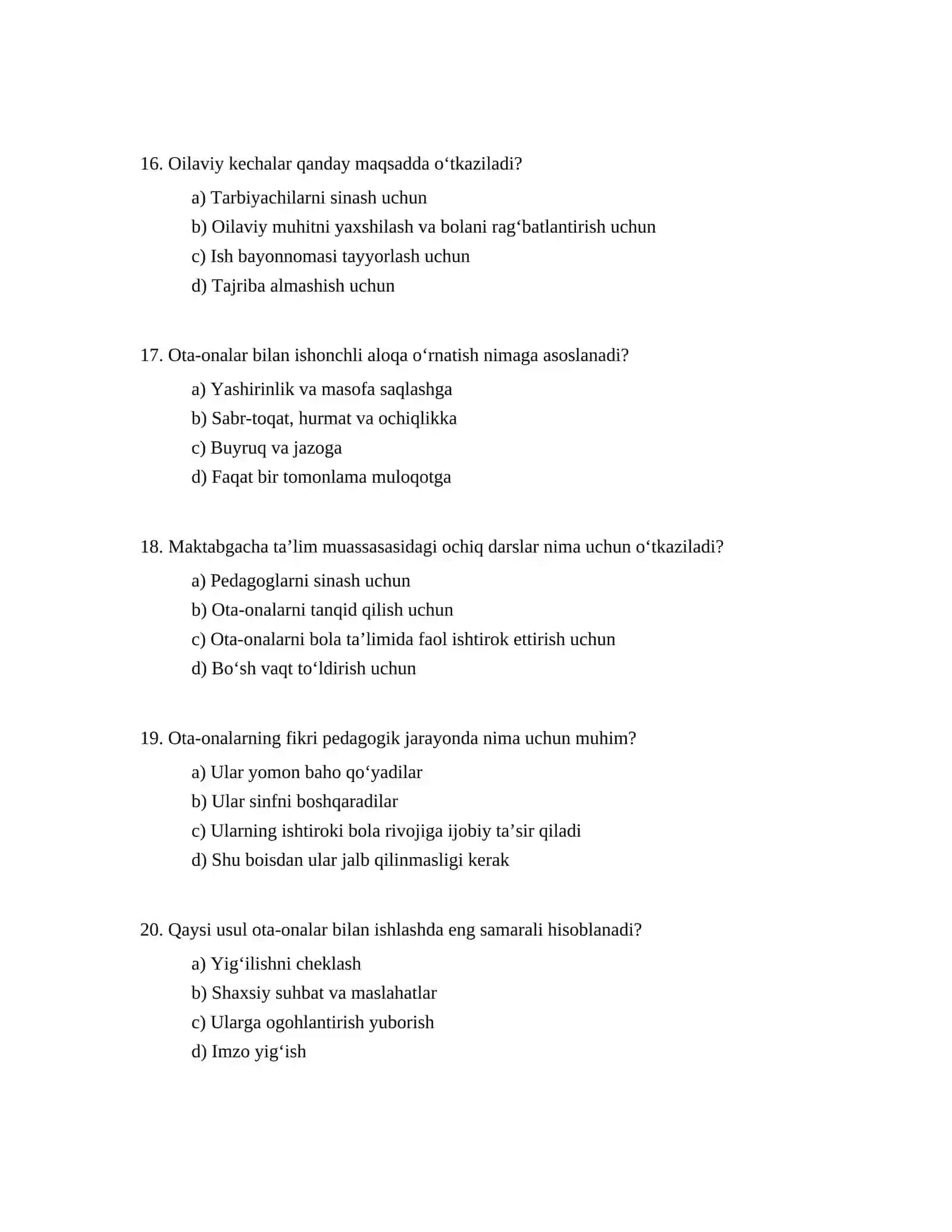 Maktabgacha taʼlim tashilotlarida ota onalar bilan hamkorlik 4