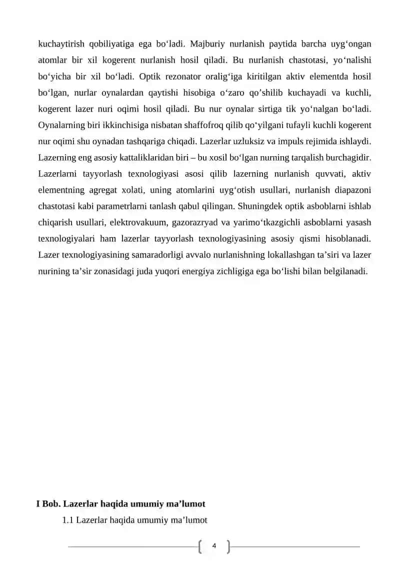 Yorugʻlikning pikosekundli impulslarini olish 4