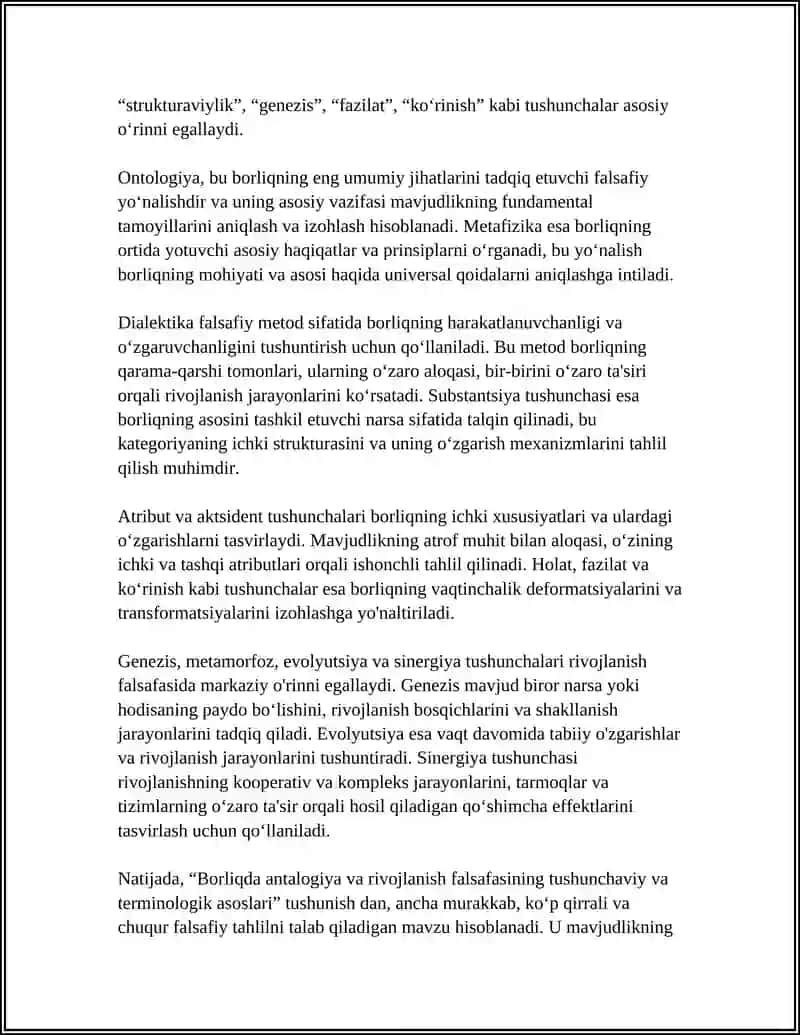 BORLIQDA ANTALOGIYA VA RIVOJLANISH FALSAFASI 4
