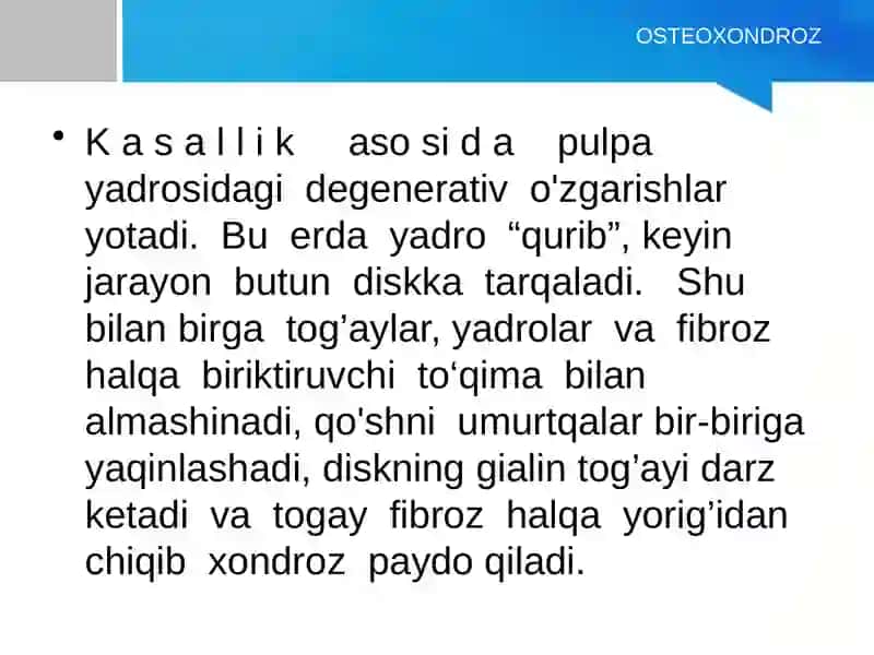 Umurtqayallig’lanish va degenerativ -distrofikkasalliklari 4