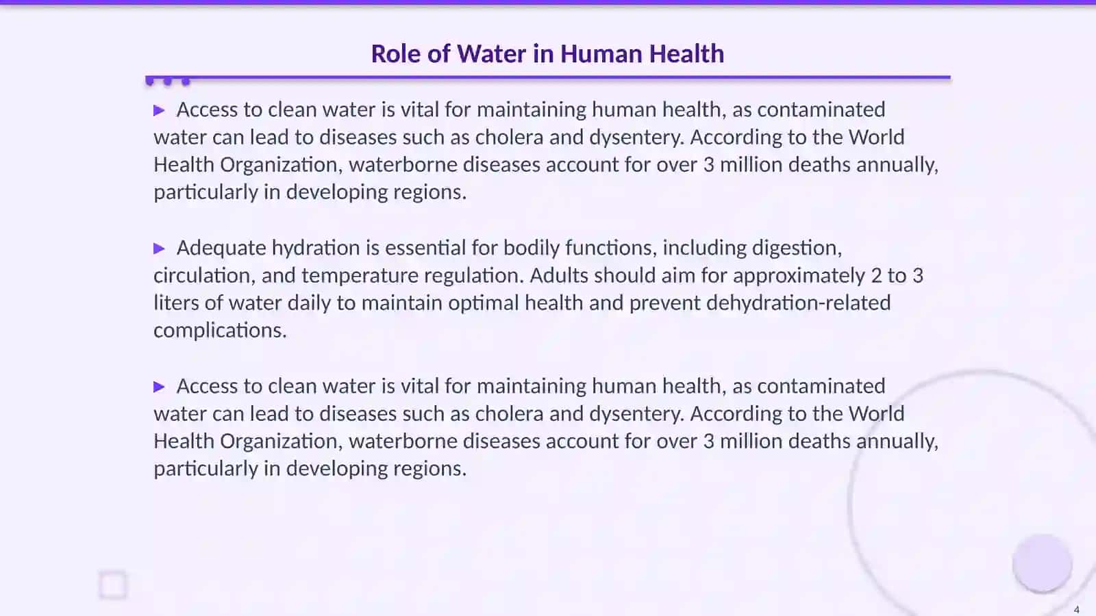 Inportance of water 4
