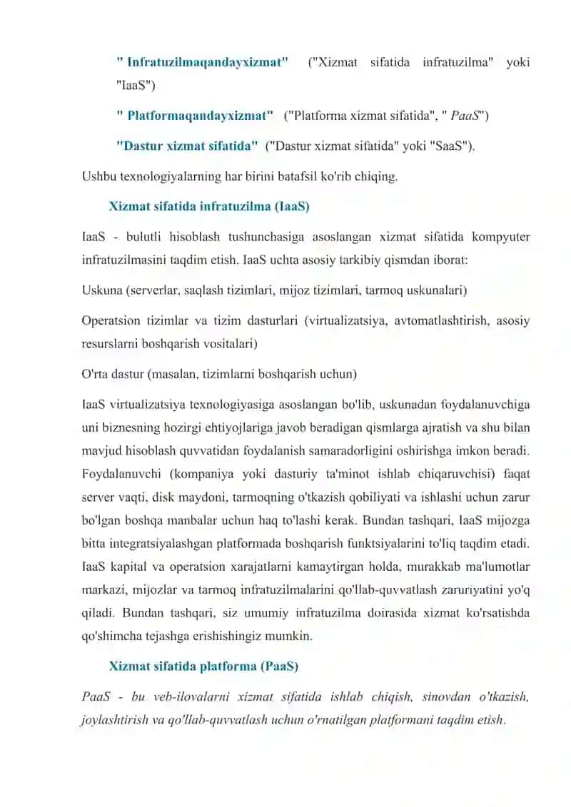 Bulutli texnologiyalar va ularni o’quv jarayoniga qo’llash 4