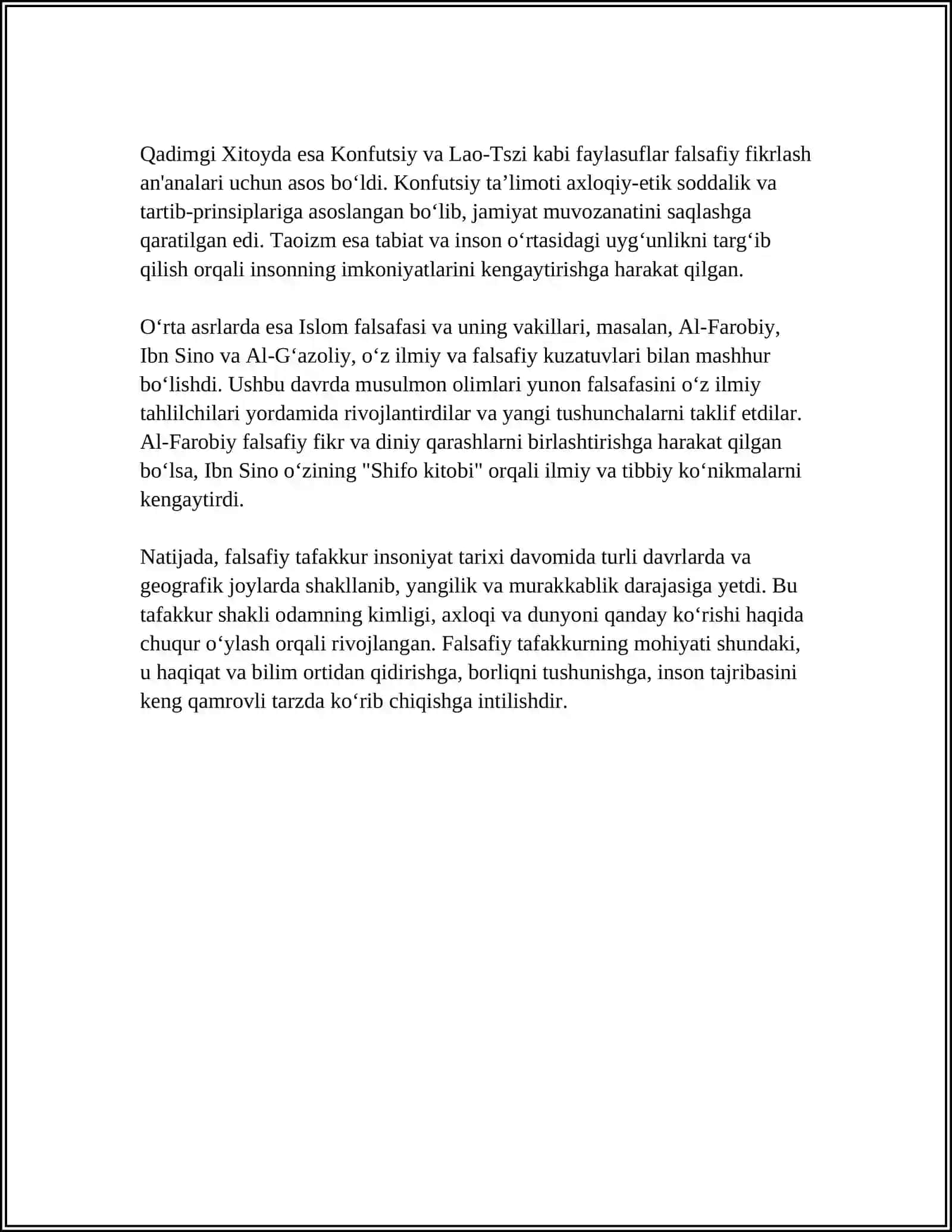 FALSAFIY TAFAKKUR TARAQQIYOT BOSQICHLARI 4